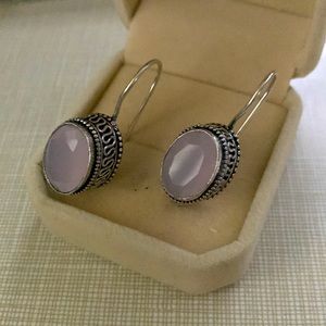 New beautiful rose quartz artisan earrings